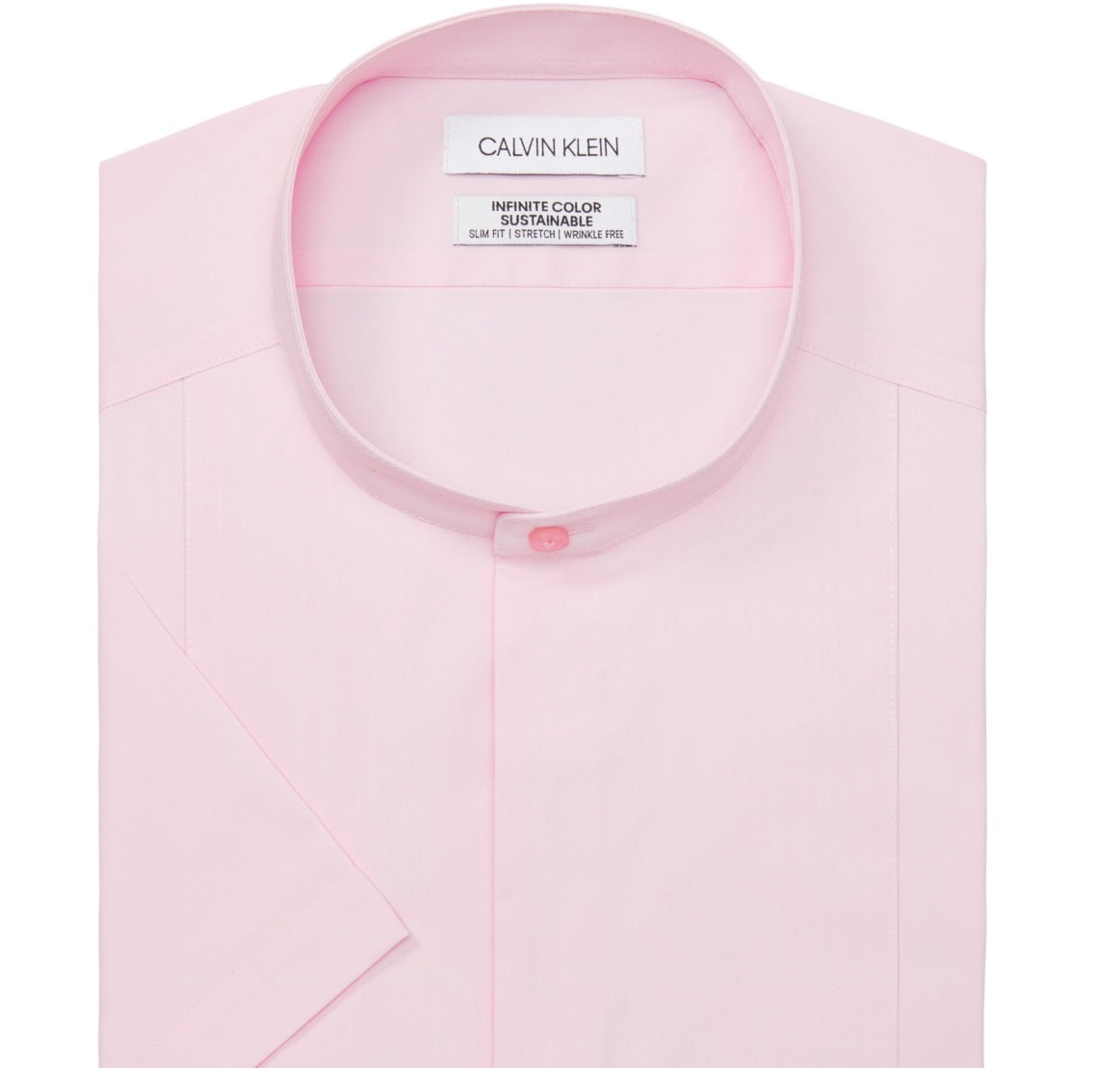 Camisa social masculina Calvin Klein Slim Fit manga curta rosa tamanho grande