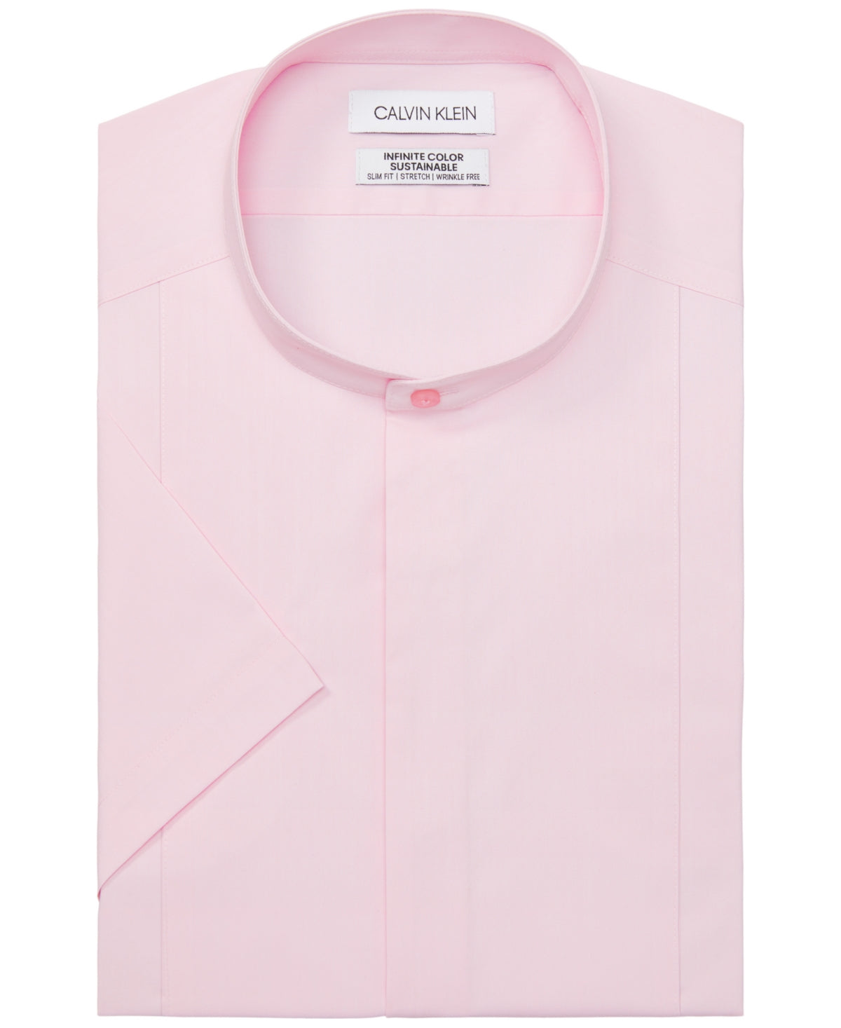 Camisa social masculina Calvin Klein Slim Fit manga curta rosa tamanho grande
