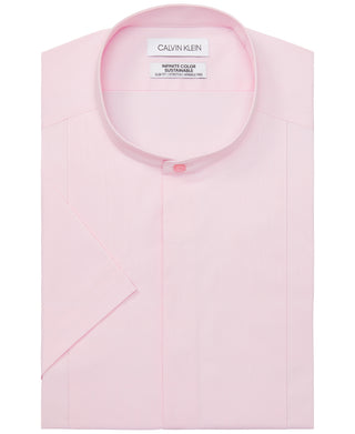 Camisa social masculina Calvin Klein Slim Fit manga curta rosa tamanho grande