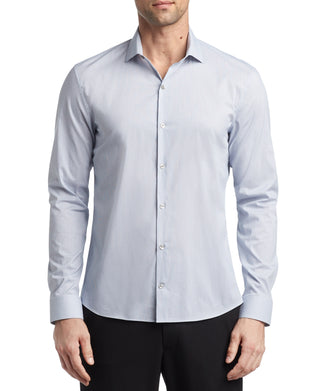 Camisa social Calvin Klein masculina extra slim fit elástica azul tamanho pequeno