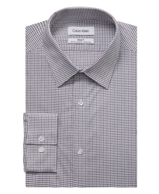 Camisa social Calvin Klein masculina slim fit elástica sem rugas, cinza, tamanho 15x34x35