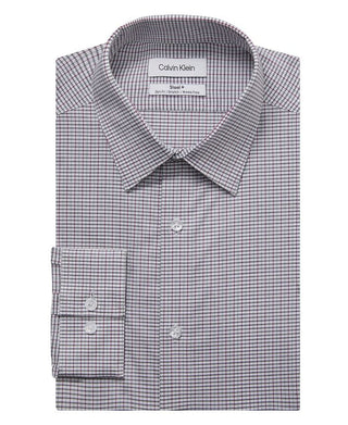 Camisa social Calvin Klein masculina slim fit elástica sem rugas, cinza, tamanho 15,5 x 34 x 35