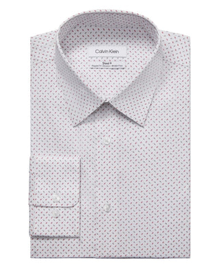Camisa social masculina Calvin Klein Regular Fit Stretch Antirrugas Vermelha Tamanho 17,5X32X33