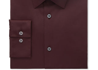 Camisa social Calvin Klein Slim Fit Masculina Anti-Manchas Escudo Sólida Vermelha Tamanho 17-32/33 G