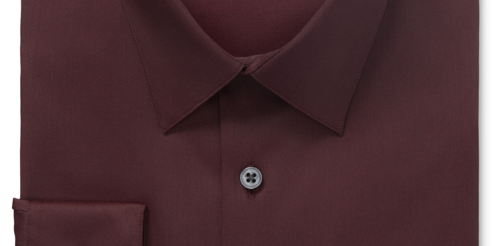 Camisa social Calvin Klein Slim Fit Masculina Anti-Manchas Escudo Sólida Roxa Tamanho 16X34X35