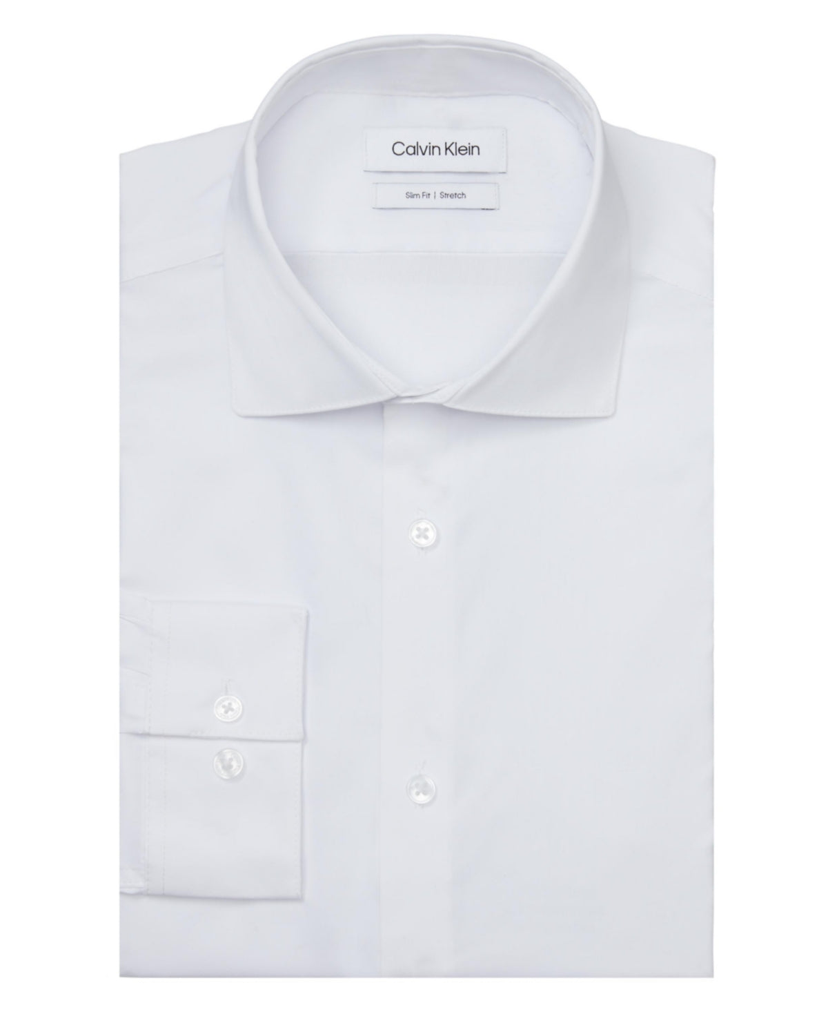 Camisa social masculina Calvin Klein Slim Fit Stretch resistente a rugas, branca, tamanho 16x34x35