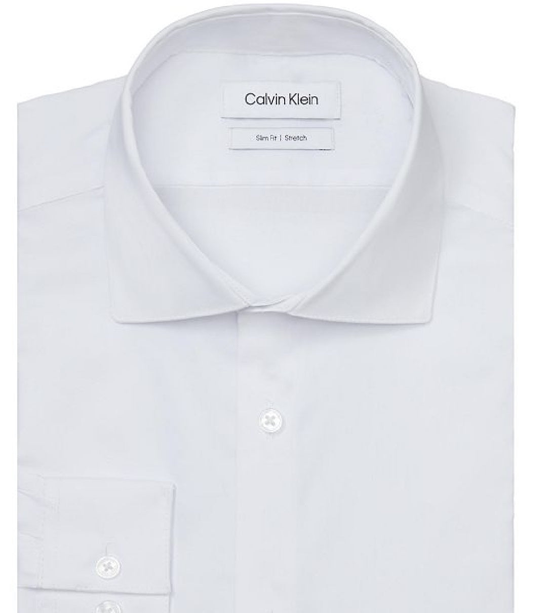 Camisa social masculina Calvin Klein Slim Fit Stretch resistente a rugas, branca, tamanho 17 x 36 x 37