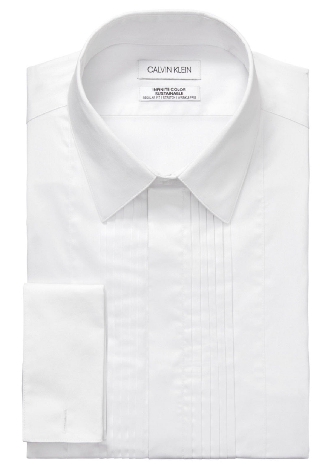 Camisa social masculina Calvin Klein Infinite Color Regular Fit, branca, tamanho 15,5 x 32 x 33