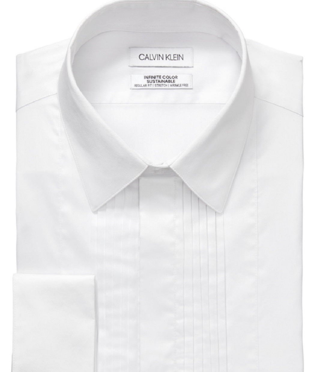 Camisa social masculina Calvin Klein Infinite Color Regular Fit, branca, tamanho 15,5 x 32 x 33