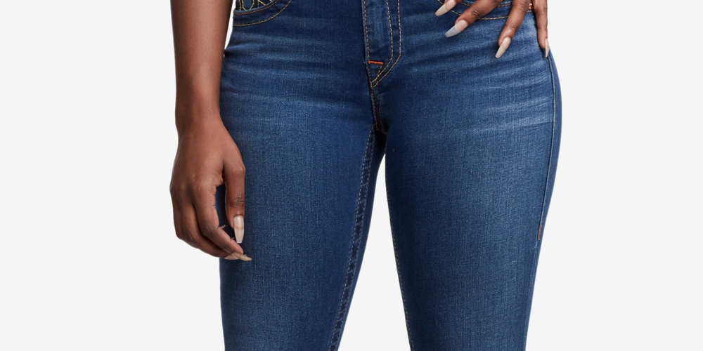 Calça jeans skinny Jennie Curvy Curvy feminina True Religion, azul, tamanho 30