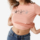 Camiseta feminina True Religion com logotipo do Buda Triplo rosa, tamanho médio