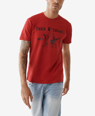 Camiseta masculina True Religion Core Buddha Cotton Graphic, vermelha, tamanho pequeno