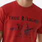 Camiseta masculina True Religion Core Buddha Cotton Graphic, vermelha, tamanho pequeno