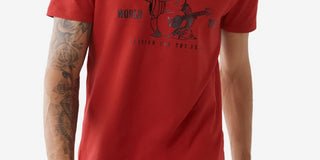 Camiseta masculina True Religion Core Buddha Cotton Graphic, vermelha, tamanho pequeno
