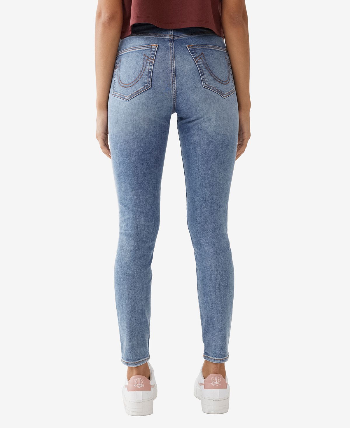 Calça jeans skinny feminina True Religion Halle High Rise, azul, tamanho 24