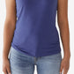 Camiseta feminina True Religion Ombre Foil Logo manga curta azul tamanho X-S