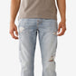 Calça jeans reta masculina True Religion Ricky Destroyed, azul, tamanho 32