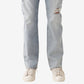 Calça jeans reta masculina True Religion Ricky Destroyed, azul, tamanho 32