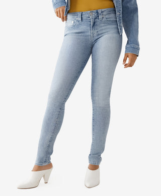 Calça jeans skinny feminina True Religion Stella Mid Rise azul