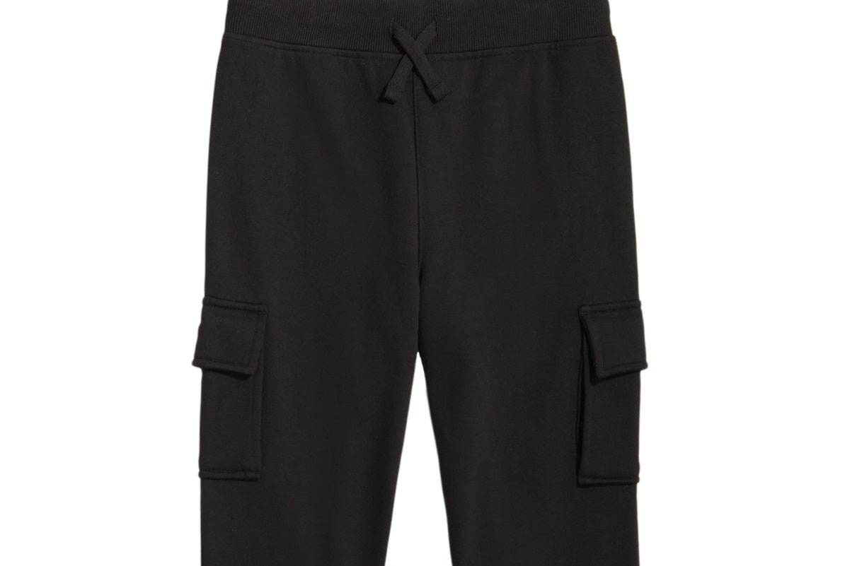 Calça de moletom cargo Nautica Big Boy's Fleece preta, tamanho grande