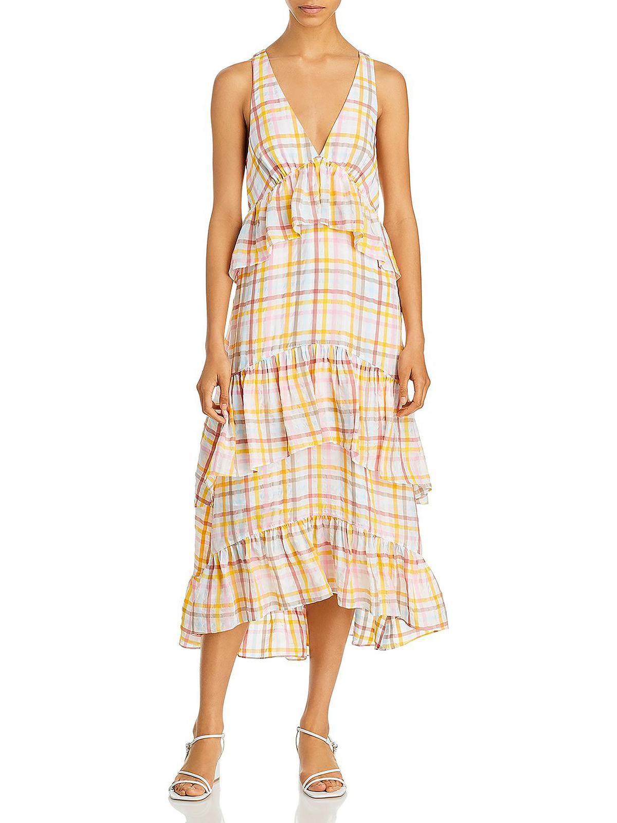 Cinq a Sept Vestido de verão feminino com decote em V, branco
