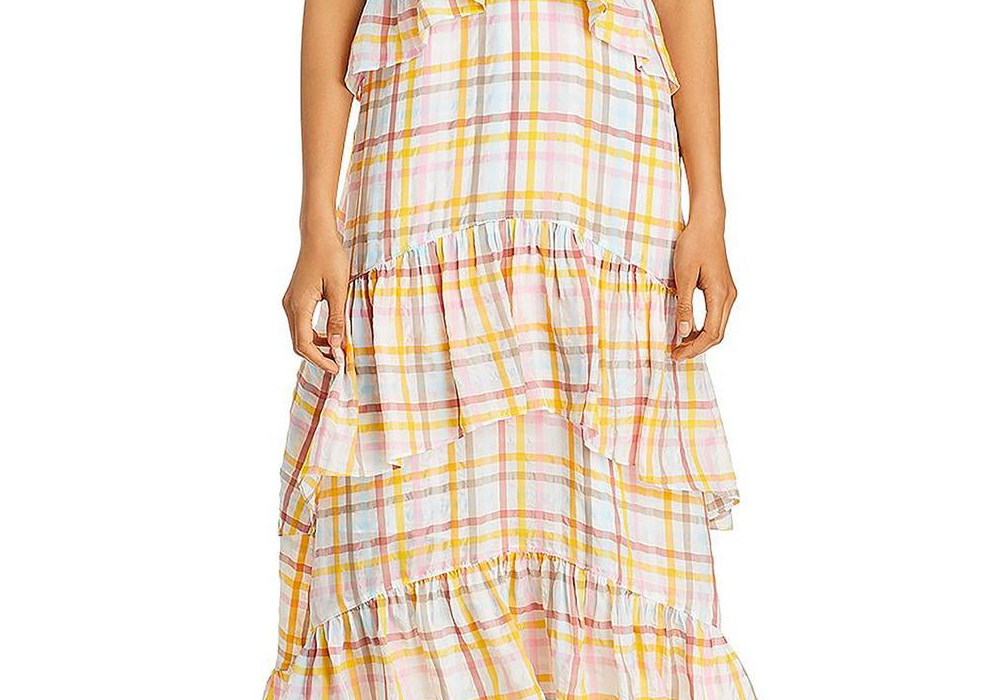 Cinq a Sept Vestido de verão feminino com decote em V, branco