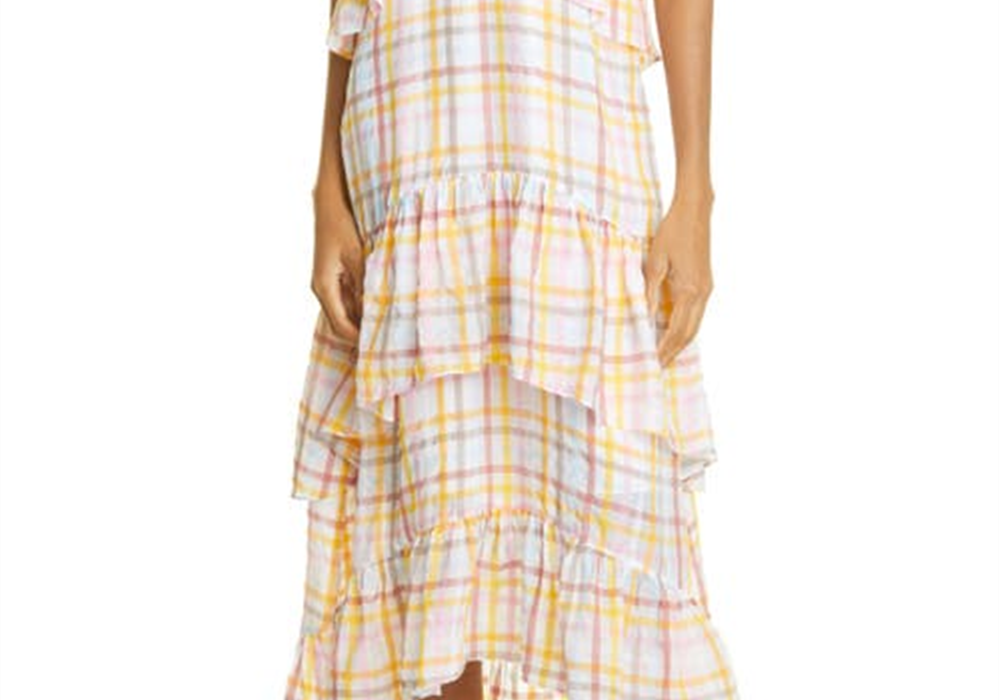 Cinq a Sept Vestido de verão feminino com decote em V, branco
