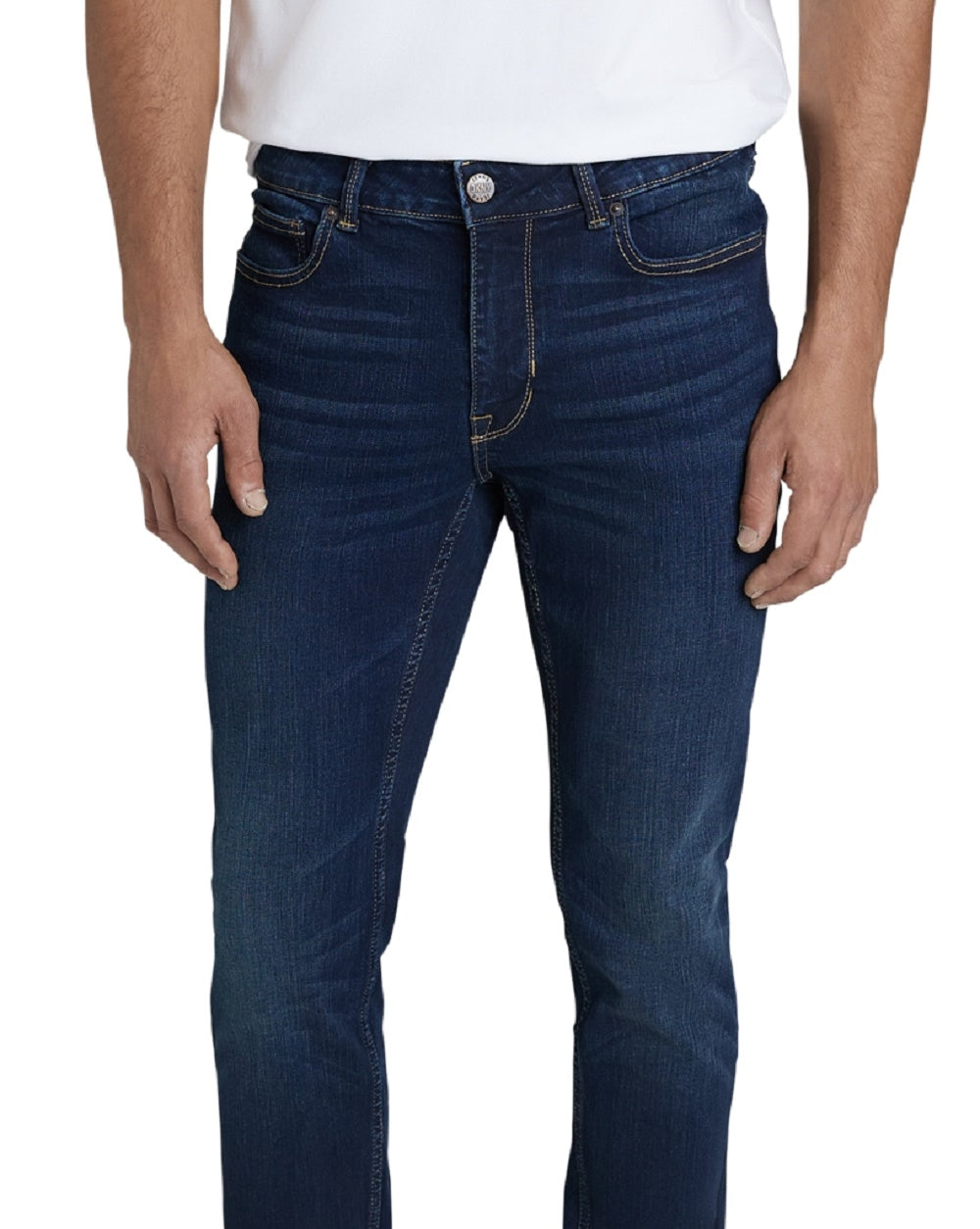 Calça jeans masculina DKNY Mercer Fit Denim Azul Tamanho 34X30