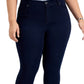 Calça jeans skinny feminina de cintura alta rosa celebridade, tamanho 14W