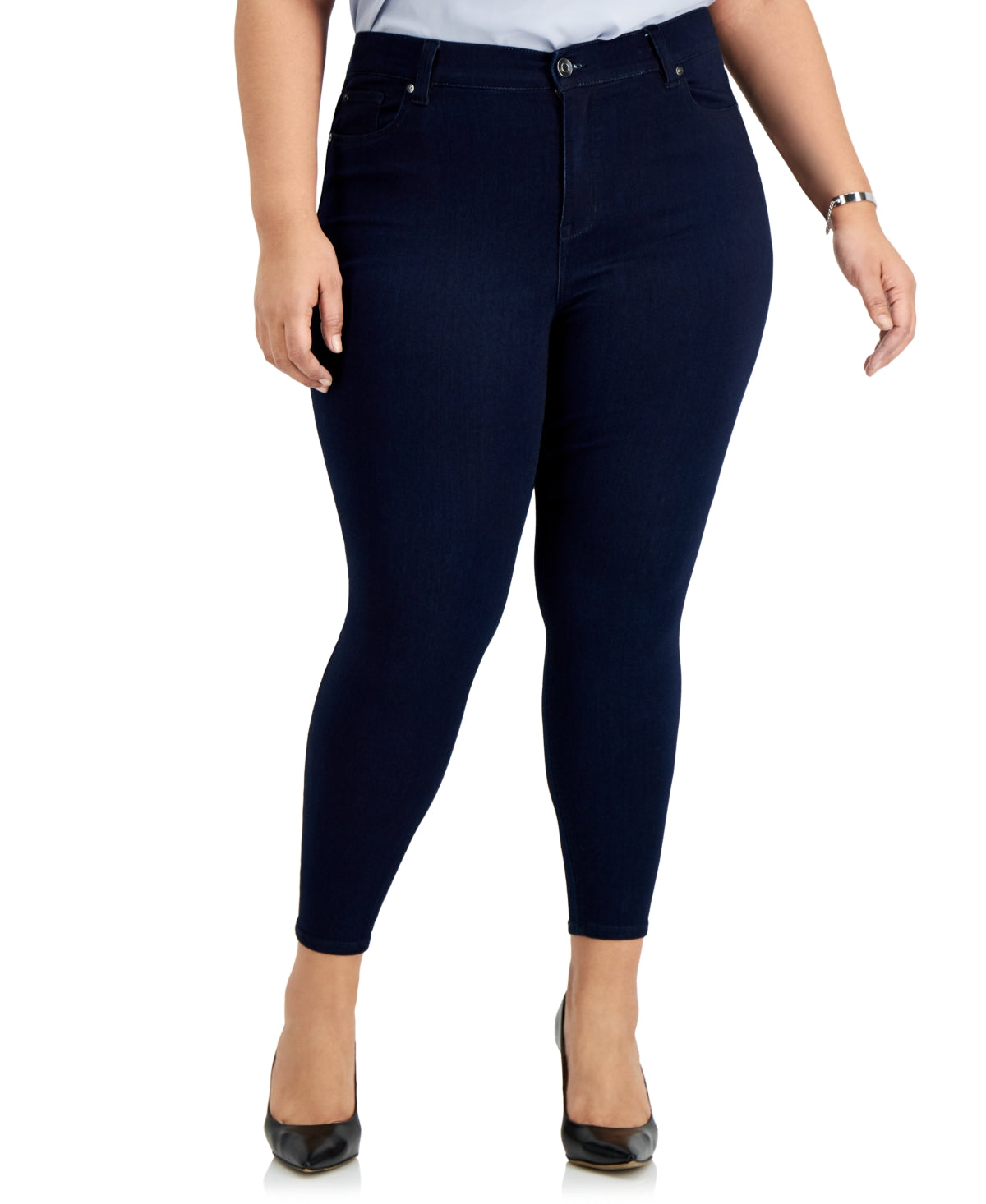 Calça jeans skinny feminina de cintura alta rosa celebridade, tamanho 14W
