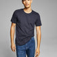 E agora esta camiseta masculina com gola redonda e camadas, azul, tamanho pequeno