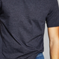 E agora esta camiseta masculina com gola redonda e camadas, azul, tamanho pequeno