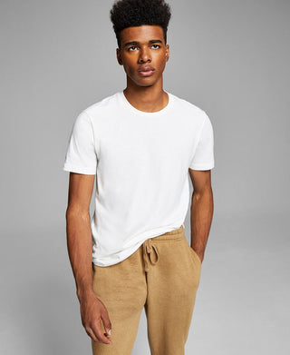 E agora esta camiseta masculina com gola redonda e camadas, branca, tamanho pequeno