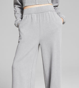 E agora esta calça feminina de perna larga cinza tamanho médio