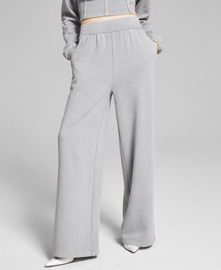 E agora esta calça feminina de perna larga cinza tamanho médio