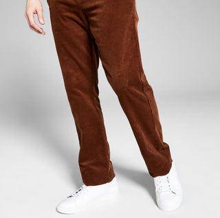 E agora esta calça de veludo cotelê masculina marrom tamanho 36