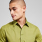 E agora esta camisa masculina de popeline de manga comprida com botões, verde, tamanho extragrande