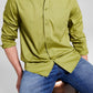 E agora esta camisa masculina de popeline de manga comprida com botões, verde, tamanho extragrande