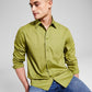 E agora esta camisa masculina de popeline de manga comprida com botões, verde, tamanho extragrande