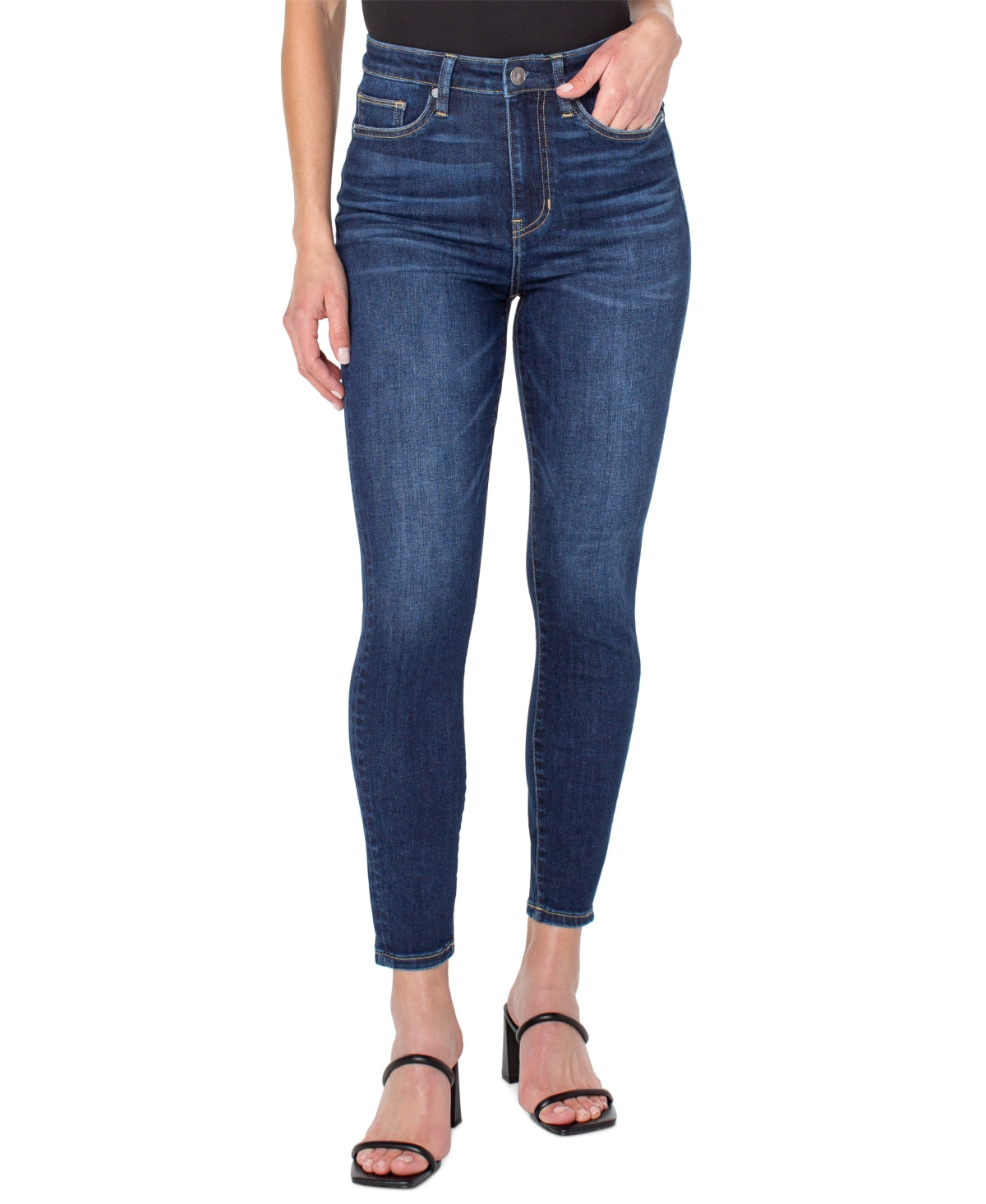 Calça jeans skinny feminina Earnest Sewn de cintura alta, azul, tamanho 25