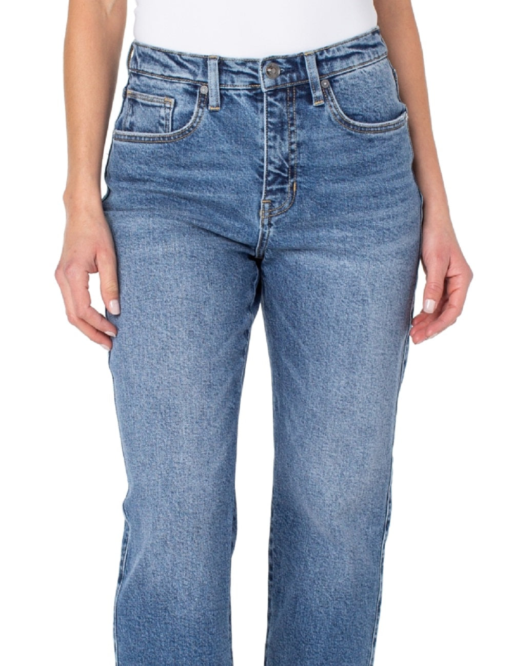Calça jeans feminina Earnest Sewn de cintura alta, azul, tamanho 28