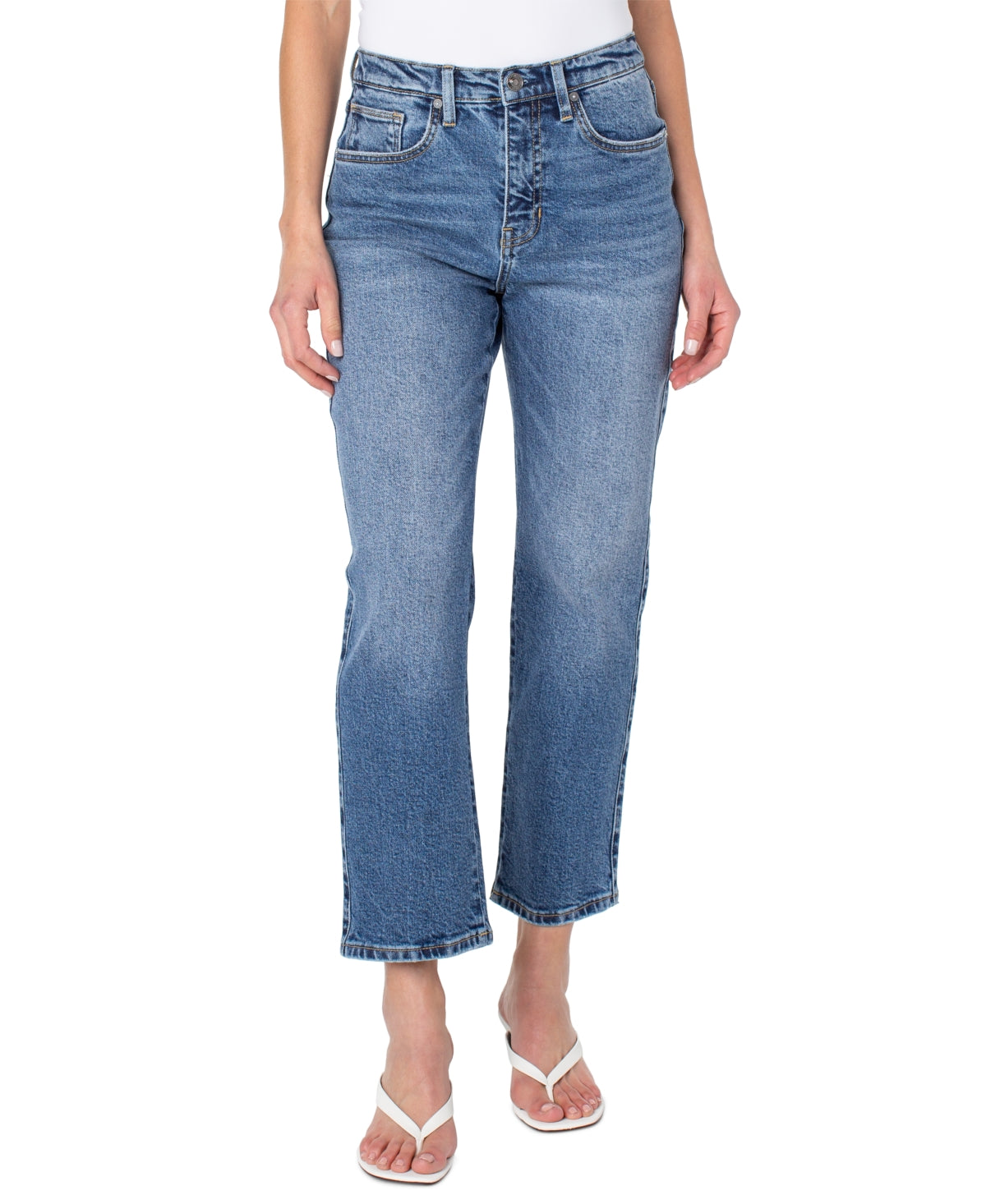 Calça jeans feminina Earnest Sewn de cintura alta, azul, tamanho 28