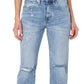 Calça jeans feminina Earnest Sewn de cintura alta, azul, tamanho 34