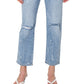Calça jeans feminina Earnest Sewn de cintura alta, azul, tamanho 34