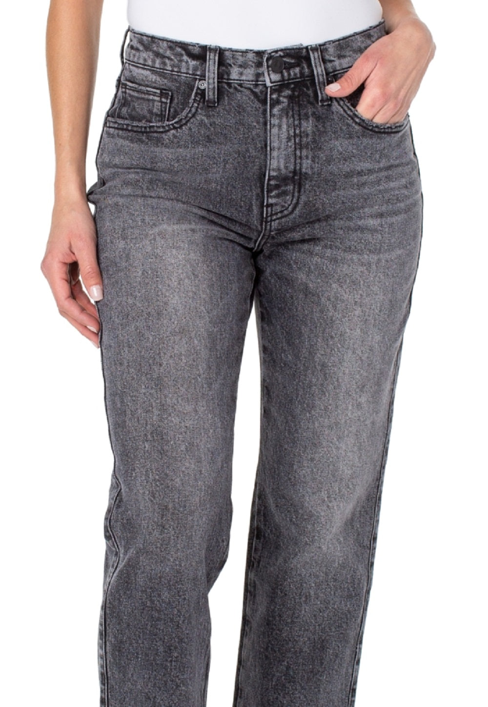 Calça jeans feminina Earnest Sewn reta, cinza, tamanho 28