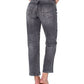 Calça jeans feminina Earnest Sewn desbotada, perna reta, tornozelo, cinza, tamanho 34