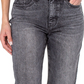 Calça jeans feminina Earnest Sewn desbotada, perna reta, tornozelo, cinza, tamanho 34