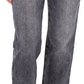 Calça jeans feminina Earnest Sewn desbotada, perna reta, tornozelo, cinza, tamanho 34
