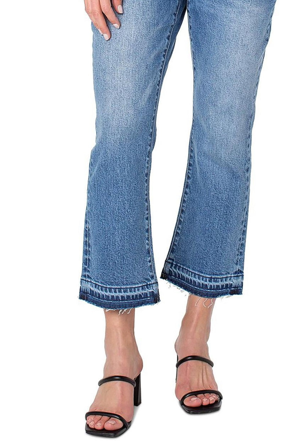 Calça jeans feminina Earnest Sewn com corte bootcut e cintura média, azul, tamanho 26