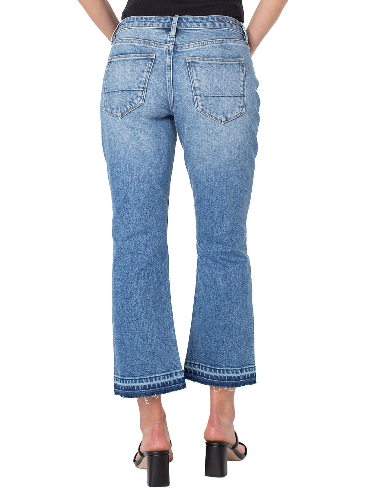 Calça jeans feminina Earnest Sewn com corte bootcut e cintura média, azul, tamanho 26